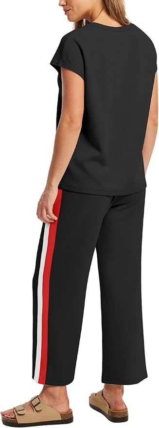 Sampeel Two Piece Sets for Women Summer Vacation Outfits Cap Sleeve Tops Lounge Matching Sets Clothing Beach Fashion Clothes
