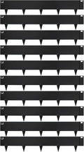 Worth Garden 10-Pack (34Ft Total) Galvanized Steel Landscape Lawn Edging - 8 in. H Bendable Metal Strips - Hammer-in 18-Gauge Flexible Black Edging Border - Yard Pathway Divider - Buckle Connection