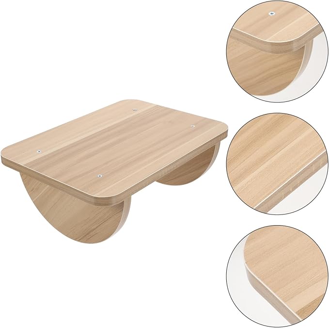 Generic Wooden Footrest Under Desk Medium 34X24Cm Ergonomic Office Footstool for Home and Work with Massage Surface and Leg Correction Support Random Color Random Color