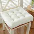 vctops Velvet Solid Chair Pad Super Soft Plush Washable Square Seat Cushion for Kitchen Dining Room (Off White,20" x 20")