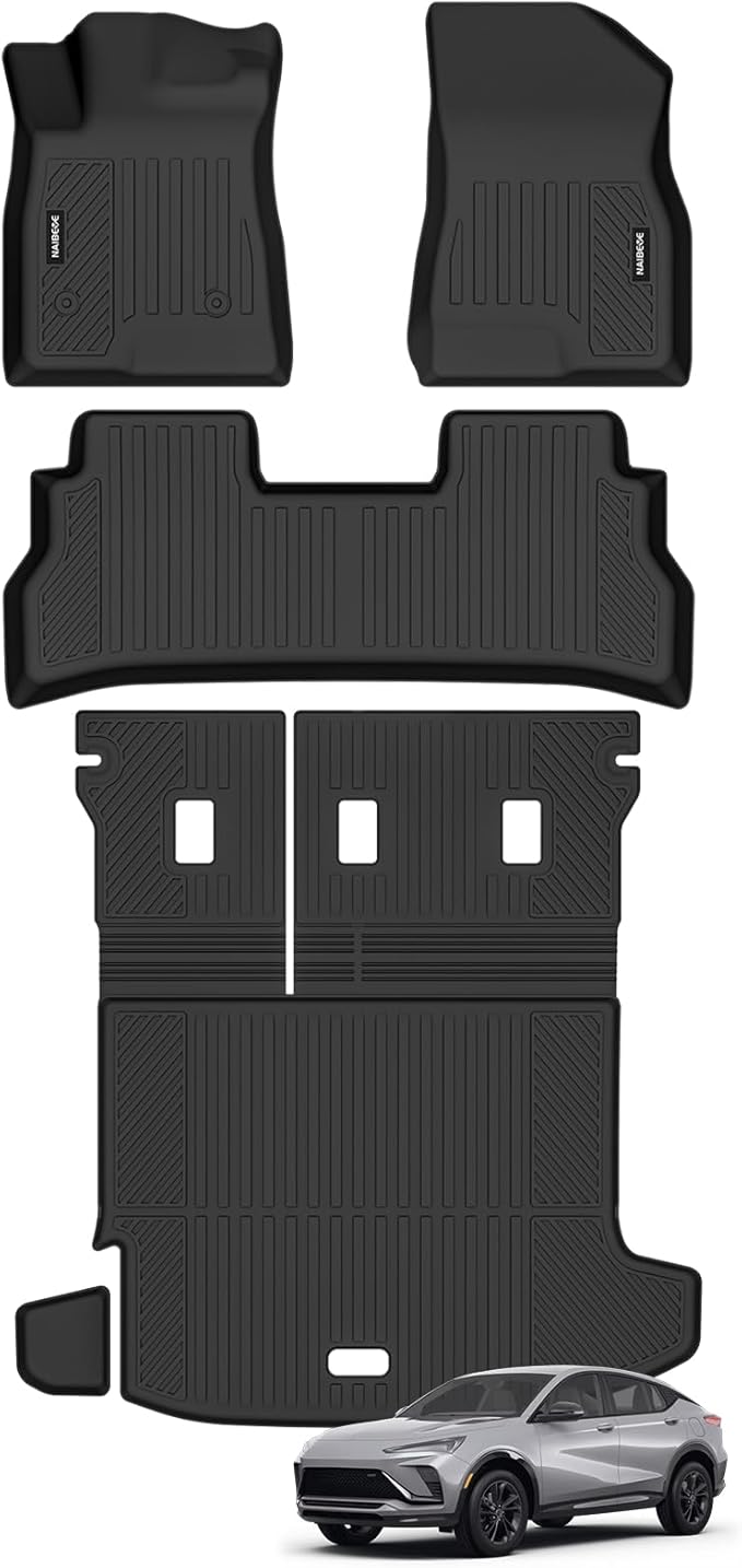 Naibeve Floor Mats for 2024 2025 2026 Chevy Trax - All Weather Custom for Chevrolet Trax Floor Mats Cargo Mat with Backrest Mats Interior Accessories