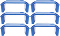 6 Pcs Kids Lap Desk Tray, Plastic Breakfast Lap Desk Trays with Storage Slots, Portable Stackable Lap Tray Tables for Writing Drawing Classroom, 19.69" L x 9.84" W x 7.1" H (Blue)