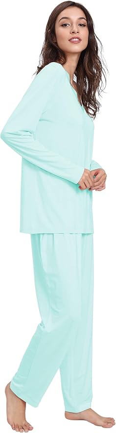 GYS Viscose from Bamboo Women's Pajama Sets Super Soft Long Sleeve Sleepwear Comfy Winter Pjs Sets S-4X