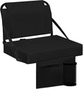 Stadium Seat for Bleachers with Back Support and Wide Padded Cushion Stadium Chair - Includes Shoulder Strap and Cup Holder