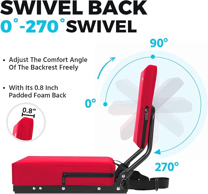 HUTMANG Stadium Seating for Bleachers, Wide Stadium Seats for Bleachers with Back Support,Portable Stadium Seat Folding Padded Comfort Stadium Chair with Shoulder Strap,Perfect for Sports Events(Red)