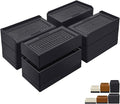 ANNKUT Rectangle Bed Risers, 3 Inch Heavy Duty Adjustable Furniture Risers for Bed Sofa Table and Couch Lift，Support Up to 1,300 Lbs (4 Pack-Black)