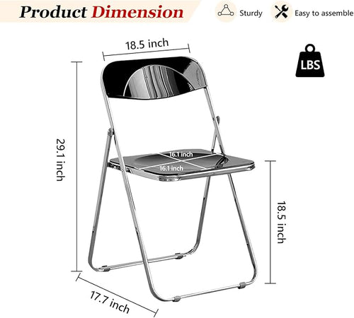 4 Pack Matte Black Folding Chairs - Professional Set Stackable for Meeting Room, Theater Row, Dining Set (250lb Capacity)
