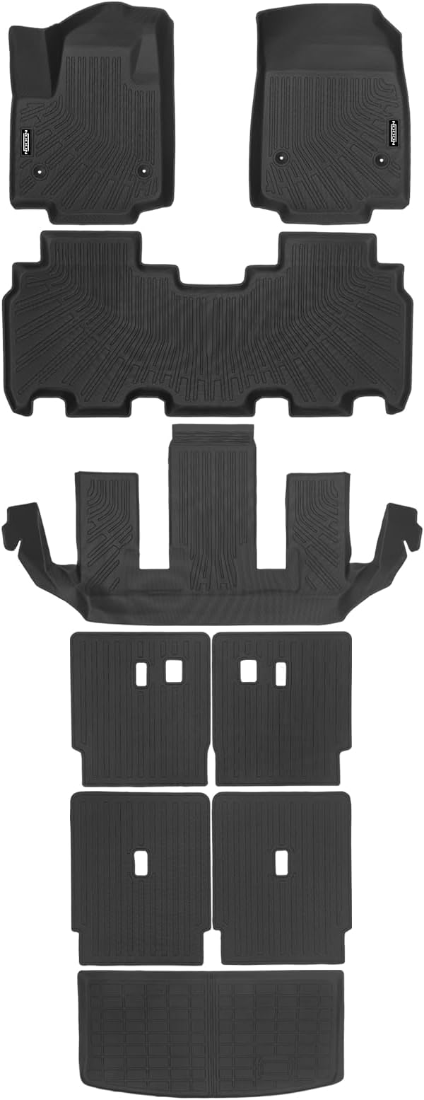 All Weather Floor Mats for Cadillac Vistiq 2026 6 Seats Floor Mats & Trunk Mat & 2nd/3rd Backrest Mats for Cadillac Vistiq Accessories All Season Guard Anti-Slip Floor Liner