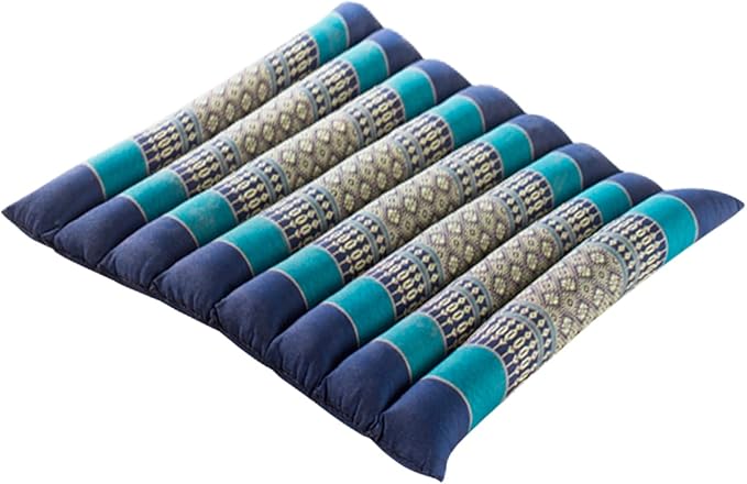 Zafuko Rollable Cushion - Organic Kapok Filling, use Rolled or Flat for Yoga and Meditation, Lightweight, Great car or seat Cushion