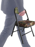 fusehome Mini Padded Folding Chairs, Garage Stool, Portable Camping Chair with Cushion, Lightweight Lawn Chair, for Outdoor Sports Events, Patio, Fishing, Hiking, Hunting, Picnic, Beach (Camo Green)