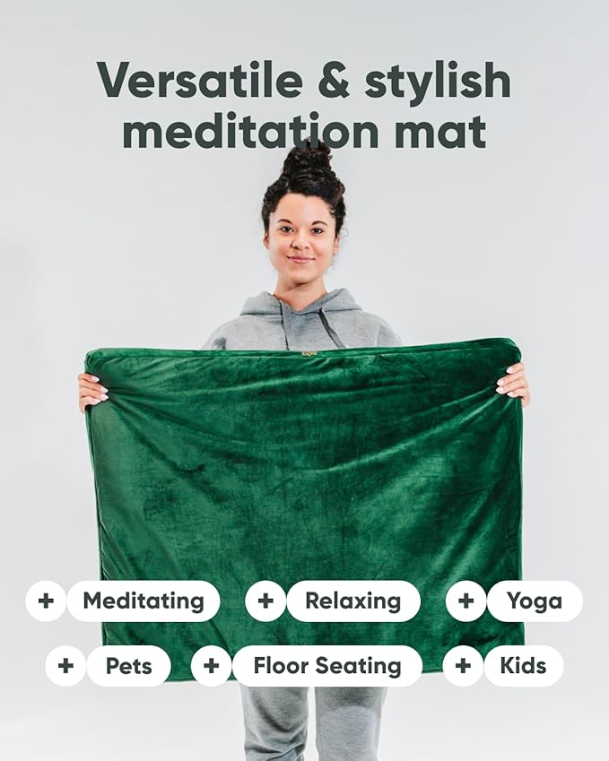 Mindful & Modern Zabuton Meditation Mat - Cotton Filled Yoga and Meditation Pad - Zabuton Meditation Cushion for Kneeling and Sitting Support - Large Rectangular Sitting Floor Pillow for Bench or Zafu