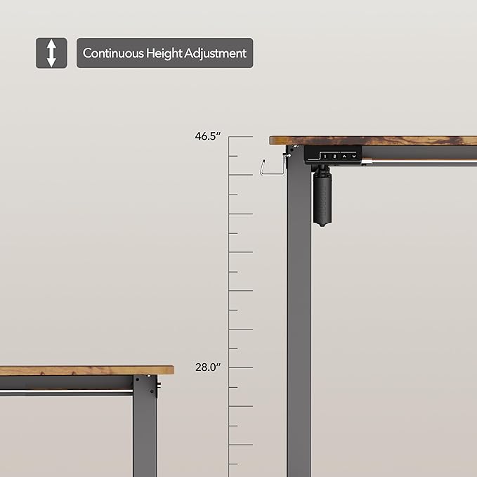 LongKe Electric Standing Desk Adjustable Height, 32x20 Inches Sit Stand up Desktop for Home Office, Ergonomic Rising Computer Table with Memory Preset, Rustic Brown