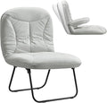 Furniliving 3 in 1 Folding Chair Foldable Floor Chair for Reading, Lounging & Gaming, Portable Camping Chair with Metal Frame Comfy Accent Chair Reading Chair for Indoor, Living Room, PU (Grey)