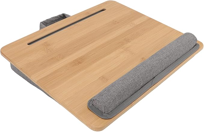 Laptop Table Lap Desk, Multifunction Bed Tray with Soft Cushion, Ergonomic Angle Design for Reading Writing Playing, Lightweight Portable Laptop Stand for Bed Sofa Office