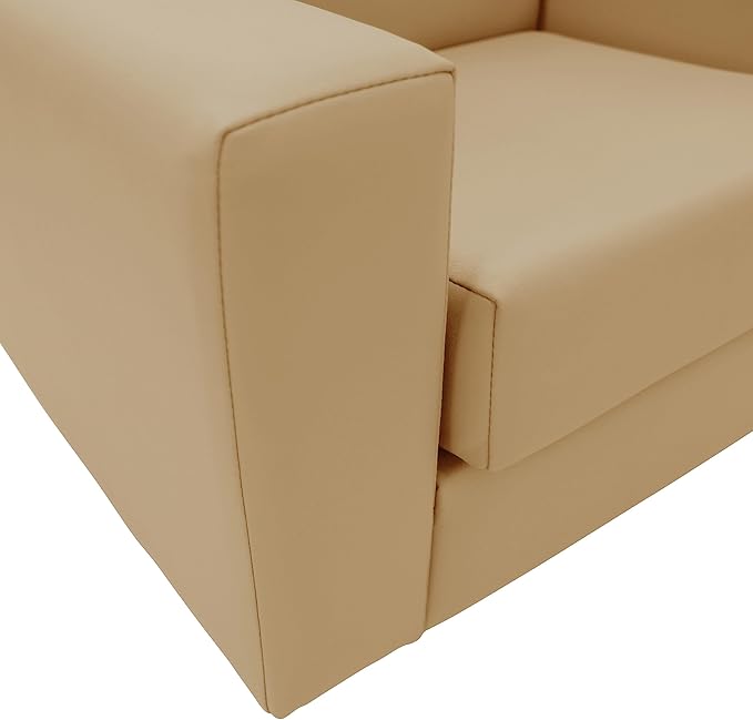 Factory Direct Partners SoftScape Inspired Playtime Classic Reading Sofa, Children's Commercial-Grade Upholstered Furniture for Home, Daycare, Preschool, Library; Comfy Modern Design - Sand, 14473-SD