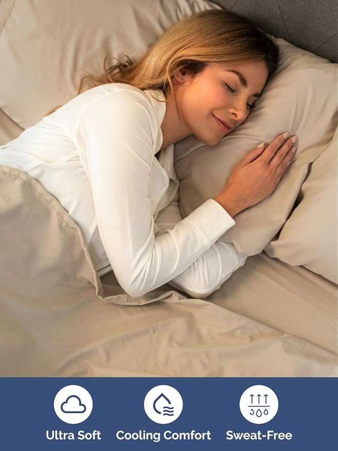 Extra Deep Pocket Full Sheets - 4 Piece Breathable & Cooling Bed Sheets - Hotel Luxury Bed Sheet Set - Soft, Wrinkle Free & Comfy - Easily Fits Extra Deep Mattresses - Deep Pocket Cream Sheets Set