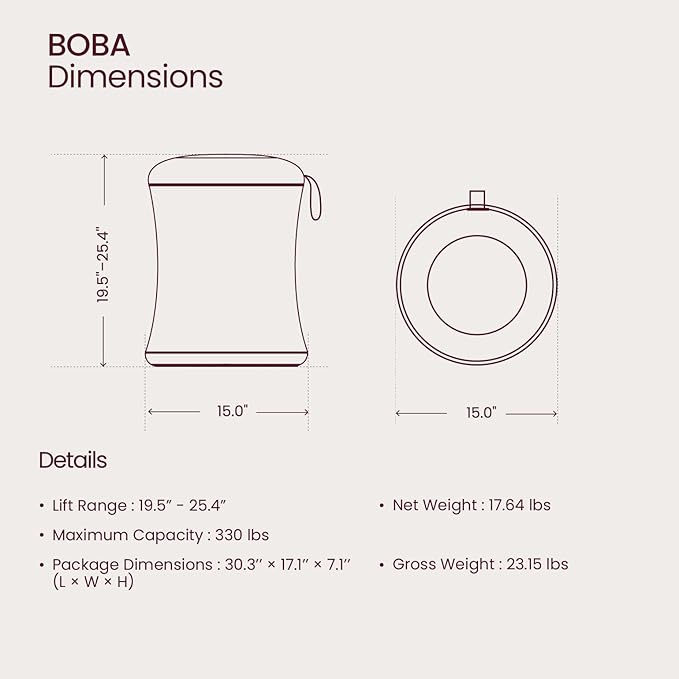 TopJob Boba Chair Stylish Active Wobble Stool, ADHD Chair, Improves Posture and Focus, Ergonomic with Height Adjustable Stool for Adults Children for Home Office, Study Room (Scarlet)