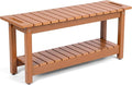 41" Shower Bench, Waterproof Poly Lumber Shower Stool for Shaving Legs, Shower Chair Seat Holds up to 400lbs, Bathroom Bench for Inside Shower, Non-Slip (Brown)