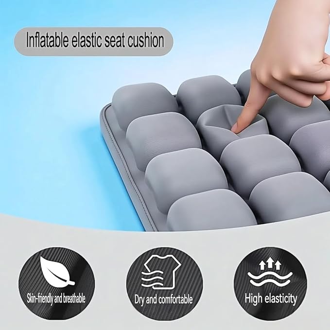 3D Air Cushion, A Pressure-reducing and Shock-Absorbing Seat Cushion, Suitable for Office Chairs, Car Seats, Wheelchairs, Helps Relieve Tailbone Pain and Prevent Hemorrhoids (Khaki, 36airbag)