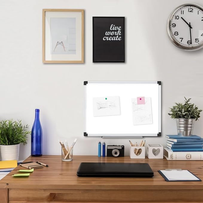 XBoard Small Magnetic Dry Erase Whiteboard 15 x 12 Inch, Hanging White Board Silver Aluminum for Home Office Classroom