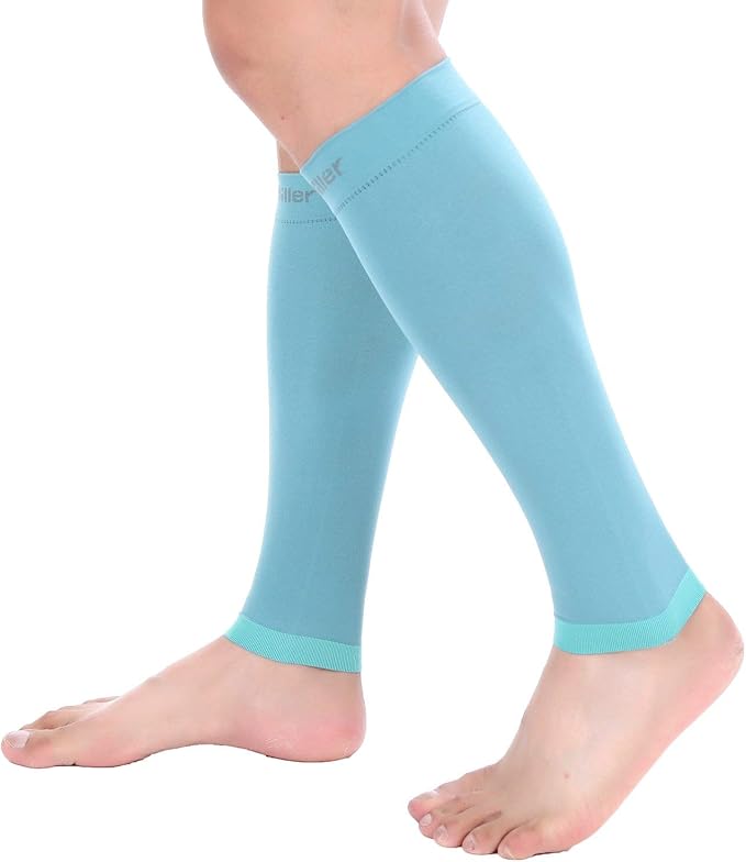 Doc Miller Compression Calf Sleeve for Men & Women – 20-30mmHg Graduated Support for Running, Shin Splints, Calf Strain – Knee High, Small to 6XL Plus Size