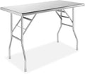 GRIDMANN Stainless Steel Folding Table 48 x 24 Inch, NSF Kitchen Prep & Work Table