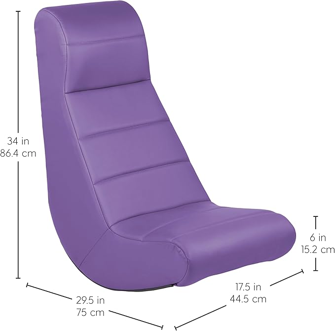 Factory Direct Partners 10489-PU Soft Ergonomic Horizontal Soft Video Rocker - Great for Reading, Gaming, Meditating, or TV for Kids Teens and Adults - Purple