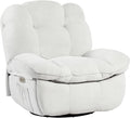 EDWELL Massage Swivel Recliner Chair, Oversized Rocker Recliner with Heated, Vibration Massage and Lumbar Heat Ergonomic Rocker Chair for Adults with Side Pocket, USB Charge Port, White