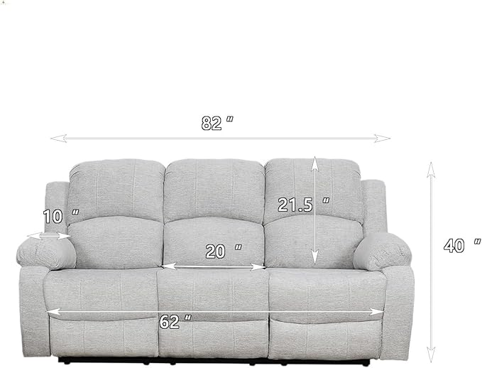 AYCP Microfiber Living Room Furniture Set Reclining Sofa Set Loveseat Furniture Sets in Living Room Sofa Recliners (Sofa, Grey)