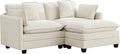 UMBFUN Cloud Couch Loveseat with Ottoman, Oversized Comfy Modular Sectional L Shaped Sofa with Deep Seat Cushions, Chenille 2-Seater Lounge Set for Living Room, Beige