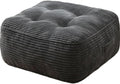 11In Washable Floor Pillow for Adults, Yoga & Meditation Cushion with Handle, Square Large Pillows Seating with Removable Tufted Corduroy Cover for Tatami Living Room Board Games, Dark Gray
