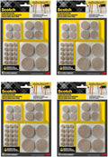 Scotch Felt Pads, Beige, Furniture Pads for Protecting Hardwood Floors, Round, Assorted Sizes Value Pack, Self-Stick Design, Protecting from Nicks, dents, Scratches (SP845-NA), 1 Pack (648, 4 Pack)