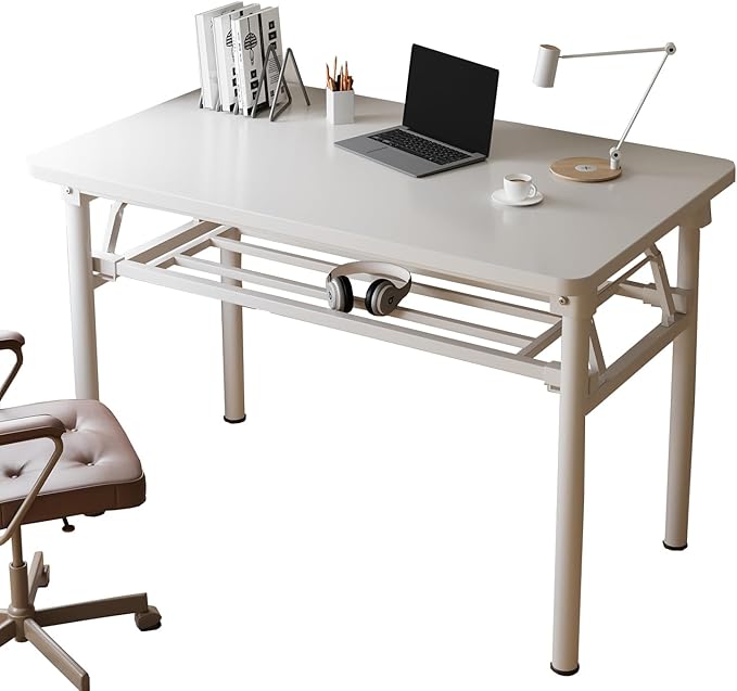 Small Folding Desk No Assembly,31.5 Inch Folding Computer Desk Small Foldable Table for Home Office.