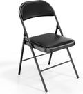 VINGLI 1 Pack Folding Chairs with Padded Seats, Metal Frame with Pu Leather Seat & Back, Capacity 350 lbs, Set of 1, Black