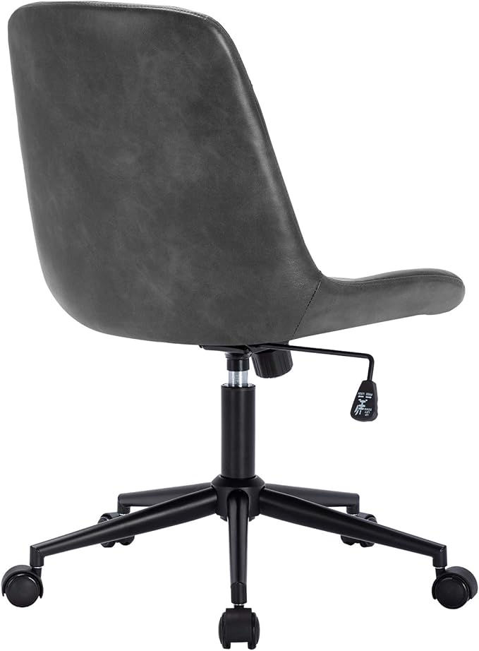 DUHOME Modern PU Leather Office Chair Desk Chair Swivel Computer Chair Grey
