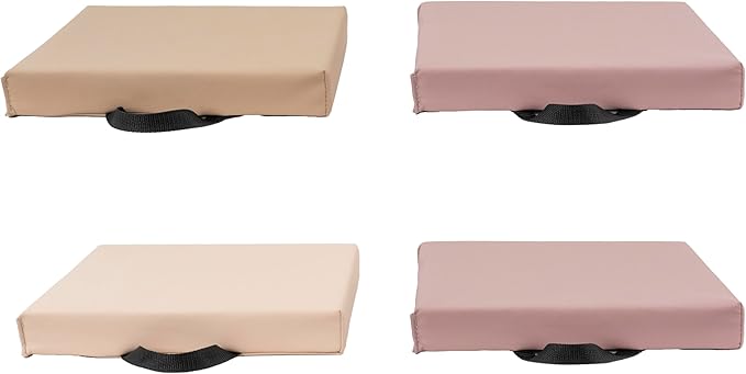 FDP SoftScape 12 inch Square Toddler Floor Cushions with Handles; Flexible Seating for Daycare, Preschool, Playroom; 1.5 inch Deluxe Foam (4-Piece) - Teddy