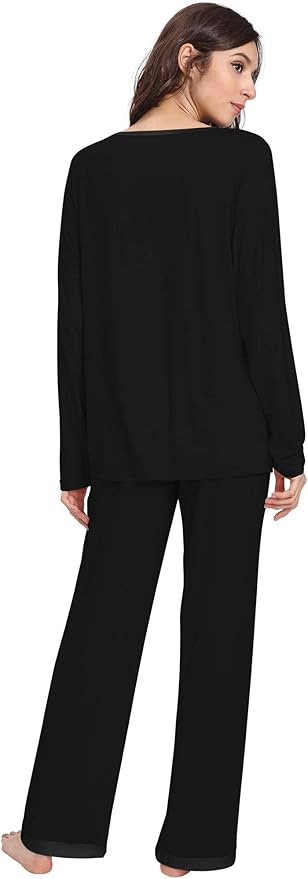 GYS Viscose from Bamboo Women's Pajama Sets Super Soft Long Sleeve Sleepwear Comfy Winter Pjs Sets S-4X
