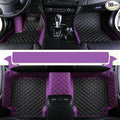 TAHALICustom Colors Car Floor Mats Black Pink for 99.9% Sedan SUV Sports， All-Weather Liners Car Floor mat，Luxury Leather Automotive Floor Mats (Black Purple mats,3D Floor Mats)