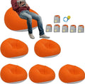 DYRABREST 6 Pcs Bean Bag Chairs for Adults, Inflatable Chairs with Air Pump, Folding Blow Up Couch, Flocking Portable Lazy Sofa for Movie Night, Living Room, Camping, 331 lbs Load-Bearing Capacity