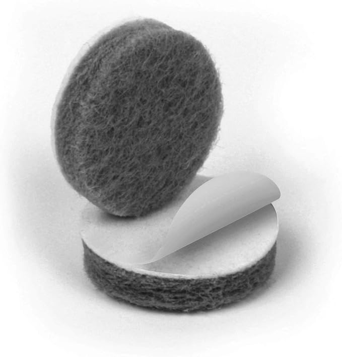 Slipstick Premium Wool Felt Furniture Pads/Small Chair Feet Floor Protectors (3/4 Inch Round) Includes 20 Heavy-Duty Felt Pads with Self Stick Adhesive, Gray, CB111