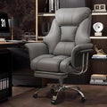 BTFYOU Big and Tall Office Chair with Armrests Executive Chair with Footrest and Spring Lumbar Support High Back Leather Ergonomic Chair Adjustable Height Tilt Lock for Business