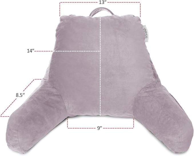 Nestl Reading Pillow for Kids & Teens with Shredded Memory Foam, Backrest Pillows for Reading, Watching, and Gaming, Use on the Couch, Bed, or Floor Adjustable Support with Washable Cover Dusty Purple