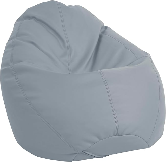 FDP SoftScape Dew Drop Bean Bag Chair with Supportive High-Back Design, For Kids, Teens and Adults, Alternative Seating for Dorms, Schools, Libraries, Daycares or Home - Gray