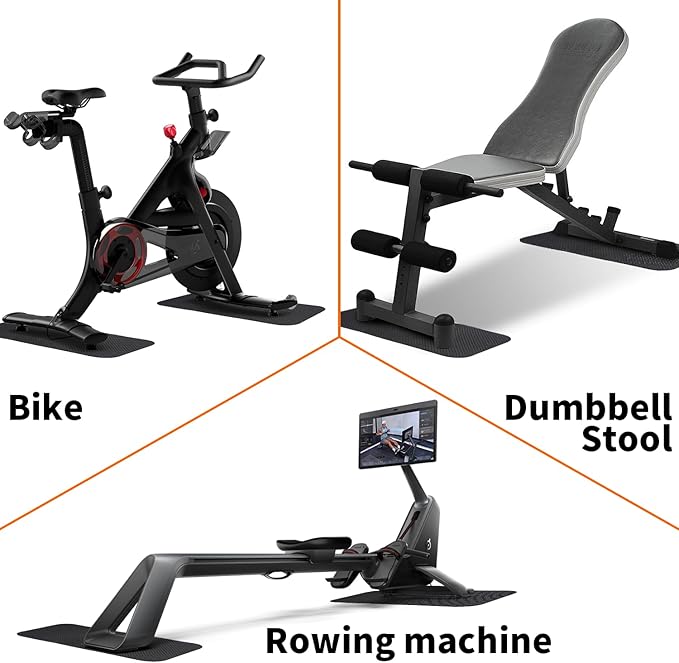 2PCS Bike/Rowing Machine Mat for Carpet Floors, Compatible with Peloton/Yosuda, Bike Mat for Hardwood Floors, Mat for Under Bike on Carpet, Indoor Stationary Bike mat,Cycling, Noise Shock Absorption