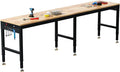 Betterhood 96" Adjustable Workbench, 5000 LBS Heavy Duty Work Table with Power Outlets & Pegboard, Rubber Wood Workstation for Garage, Workshop, Office, Home, Commercial