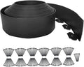 Landscape Edging 82FT, 4IN Tall Garden Edging Borders Black with 125pcs Plastic Stakes, Lawn Edging Flexible DIY Fence for Landscaping,Flower Bed,Grass,Gravel,Tree Surrounding