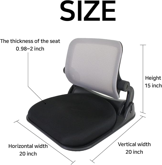 Patented Floor Chair with Back Support - Foldable Orthopedic Floor Chair for Adults/Children - Japanese Legless Seat for Meditation, TV, Pelvic Adjustment - Recliner with Back Support (Wine)