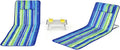 Nightcore 3-Piece Beach Chairs Set for Adults, Adjustable Lawn Chair with Side Table for Outdoor Relaxing & Sun Tanning, Portable & Folding Recline Chaise Lounge for Beach, Patio, Camping (Stripe)