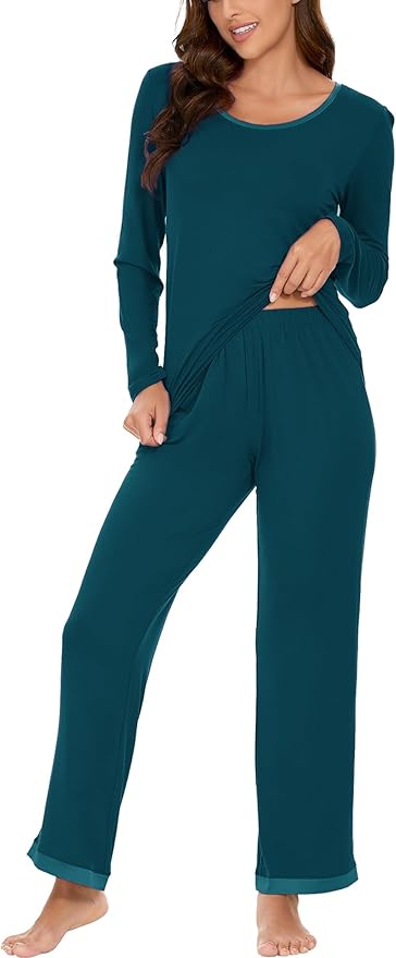 GYS Viscose from Bamboo Women's Pajama Sets Super Soft Long Sleeve Sleepwear Comfy Winter Pjs Sets S-4X