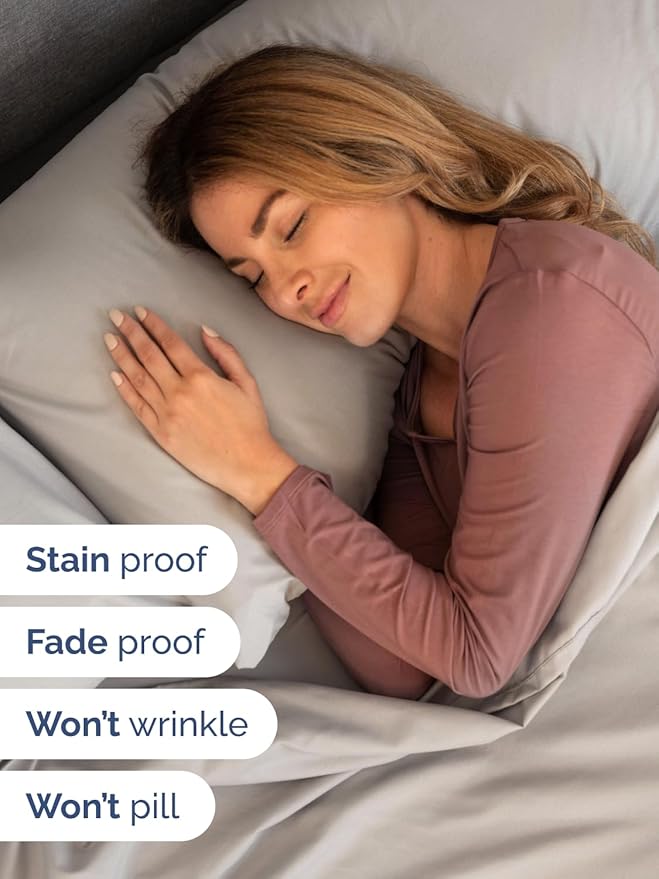 Extra Deep Pocket King Sheets - 4 Piece Breathable & Cooling Bed Sheets - Hotel Luxury Bed Sheet Set - Soft, Wrinkle Free & Comfy - Easily Fits Extra Deep Mattresses - Deep Pocket Light Grey Sheets